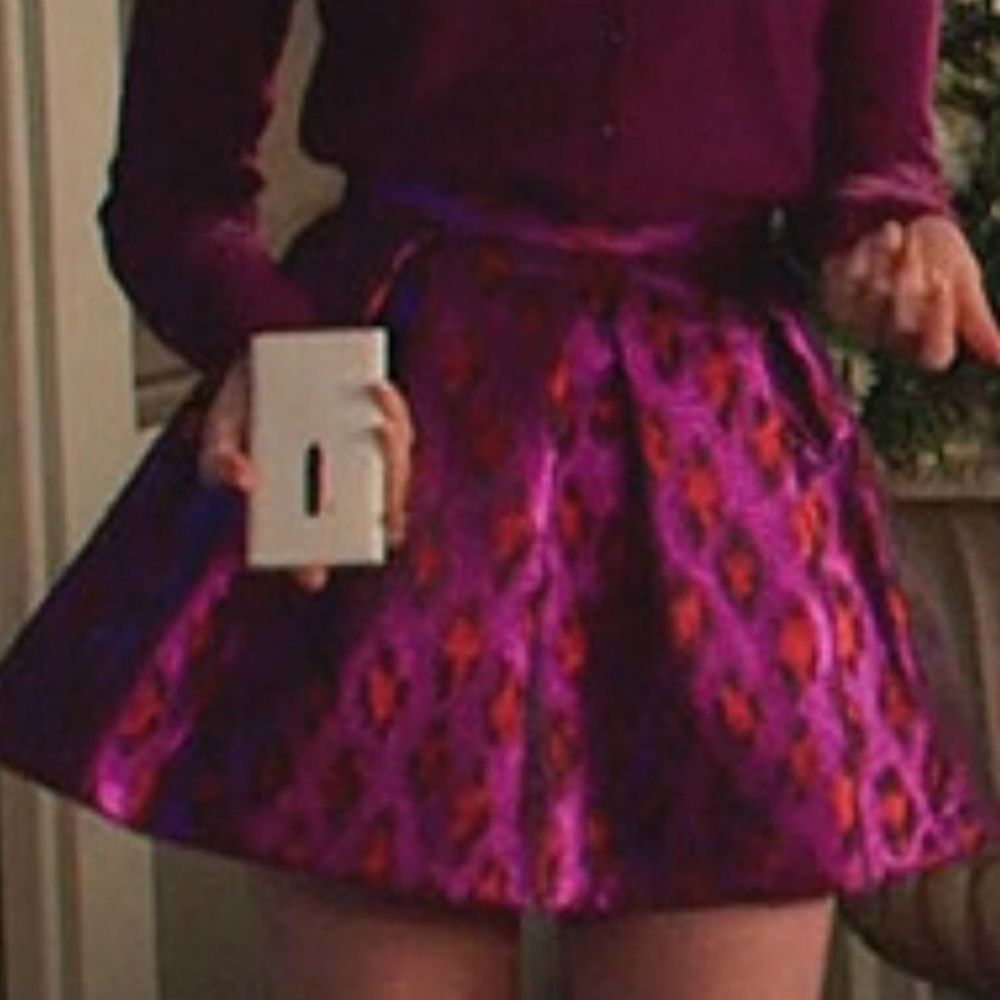 NEW Disco Purple Lantern Skirt Metallic Leopard Print Size 6 - Picture 4 of 6